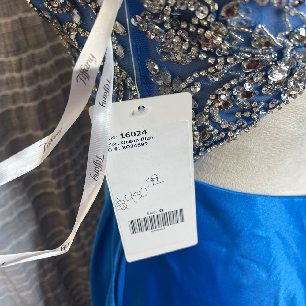 Tiffany Designs Blue and Silver Prom Dress - Picture 7 of 7